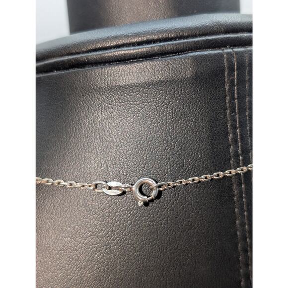 VTG 925 Sterling Infinity Cross Pendant 17.5" Rectangle Chain Link Necklace - Picture 6 of 8